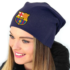 Căciulă albastră unisex din bumbac cu design personalizat Logo FC Barcelona