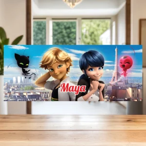 Lampă Ladybug cu LED personalizată cu nume pentru copii, alimentată prin USB, ideală ca lampă de veghe.