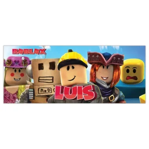 lampă de birou Roblox personalizată cu nume, LED, bază din lemn, USB