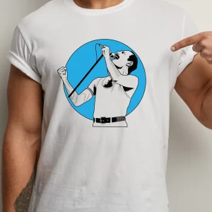 Tricou cu Freddie Mercury I Want to Break Free, bumbac 100%, regular fit, design rock iconic.