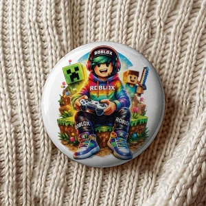 Insigne Roblox mărțișor diametru 7,5 cm pentru copii, ambalate individual