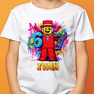 Tricou Sammy Six Seven Roblox personalizat cu nume pentru copii, regular fit, diverse culori