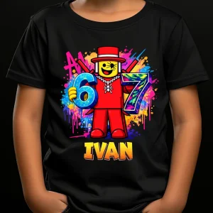Tricou Sammy Six Seven Roblox personalizat cu nume pentru copii, regular fit, diverse culori