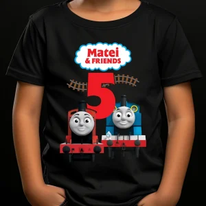 Tricou aniversare Thomas personalizat cu nume și vârstă