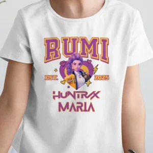 Tricou Rumi KPop personalizat pentru fete, bumbac 100%, design Demon Hunters