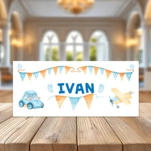 Plicuri de bani botez băieți cu norișori și jucării în culori pastel