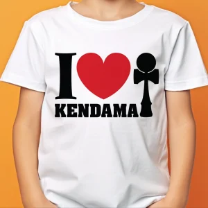 Tricou I Love Kendama pentru copii cu design simplu și modern