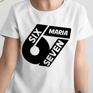 Tricou Six Seven personalizat cu nume pentru copii și adulți