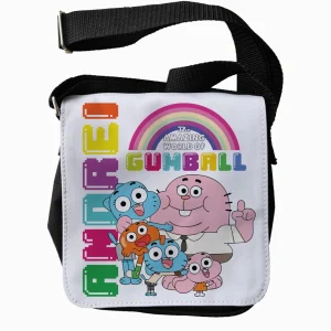 Geantă de umăr Gumball personalizată pentru copii cu fermoar şi imprimeu colorat