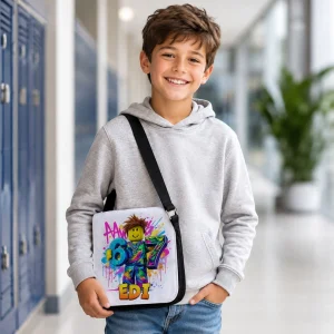 Geantă Roblox Six Seven personalizată pentru copii cu fermoar şi imprimeu colorat