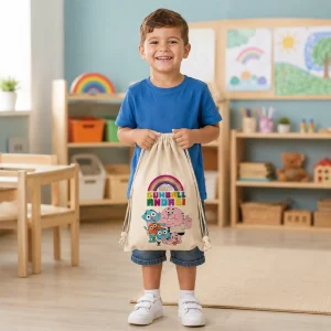 Sac grădiniţă cu Gumball personalizat cu nume pentru copii